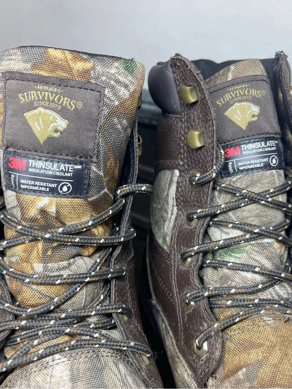 Herman Survivors Mens Size 9 Camo Hunting Boots 3M Thinsulate Waterproof